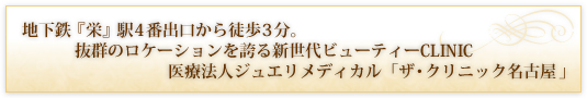 nSuhvw4ԏok3BQ̃P[VւVr[eB[CLINIC Ö@lWGfBJuTHE CLINIC NAGOYAv