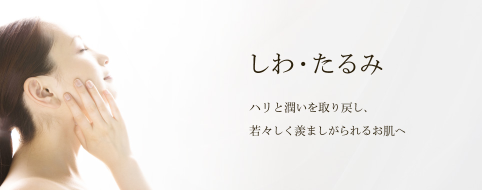 しわ・たるみ　ハリと潤いを取り戻し、若々しく羨ましがられるお肌へ